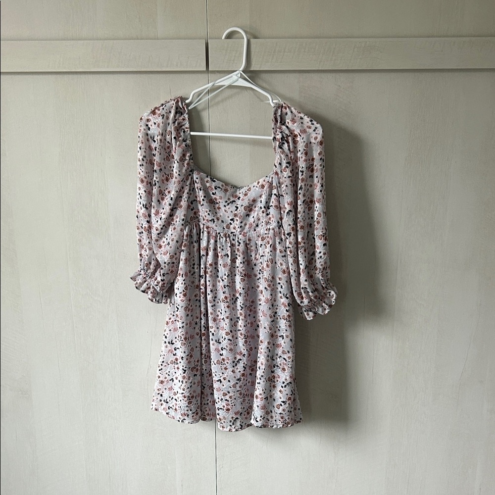 Blue Rain Floral Pink Dress